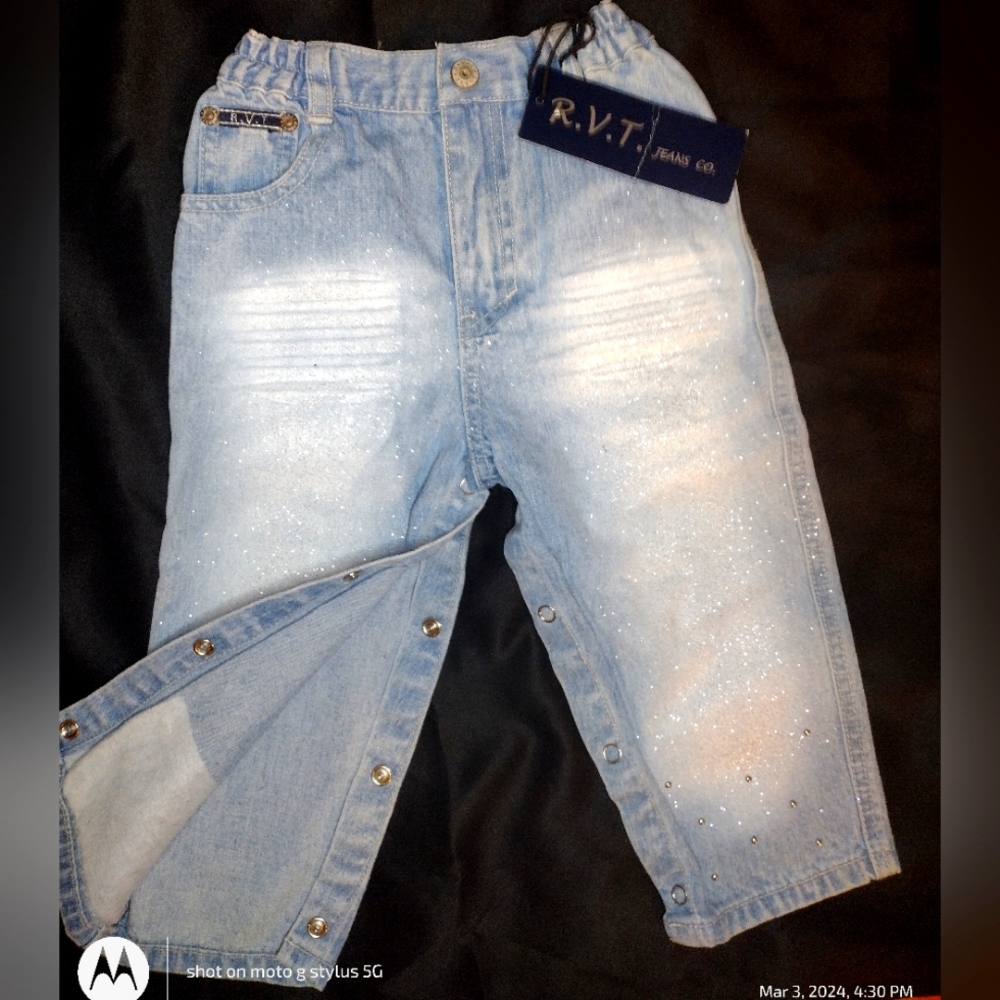 R.V.T CO 24m dark/light blue Jeans with Glitter
